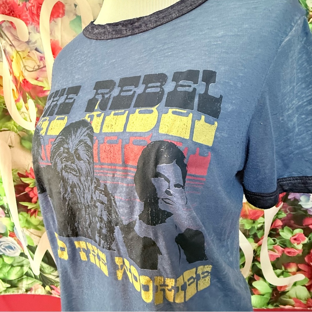 Blue Star Wars Ringer Tee, size MEDIUM